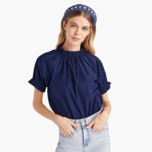 Hill House Midnight Blue Ruffle Blouse